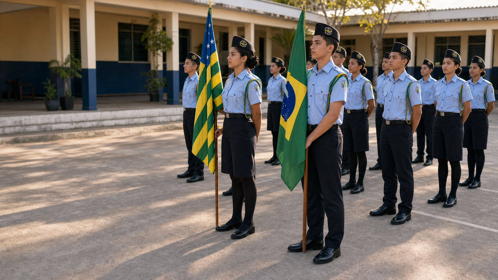 Estudantes da EMMV em atividade escolar