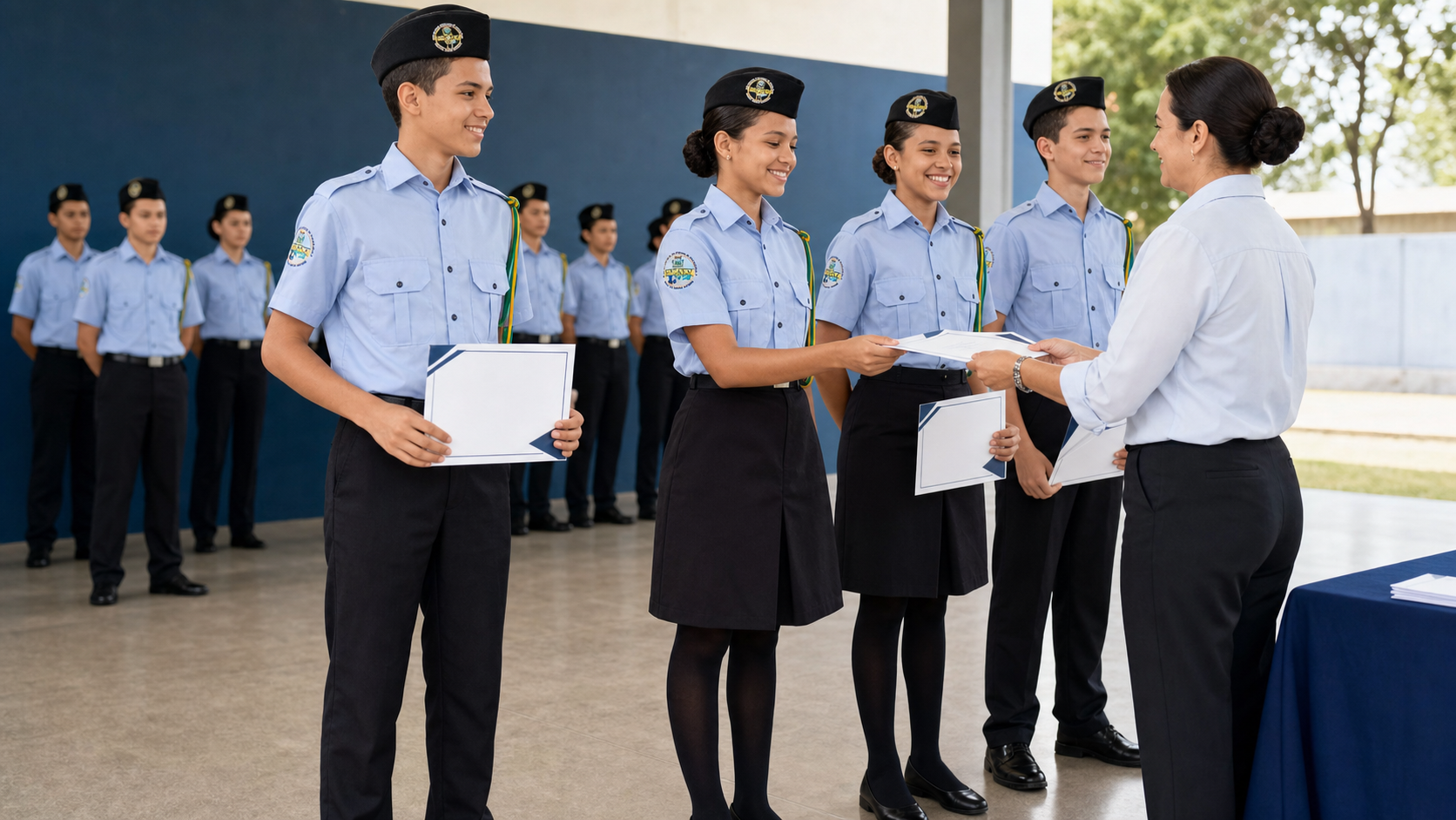 Estudantes da EMMV em atividade escolar